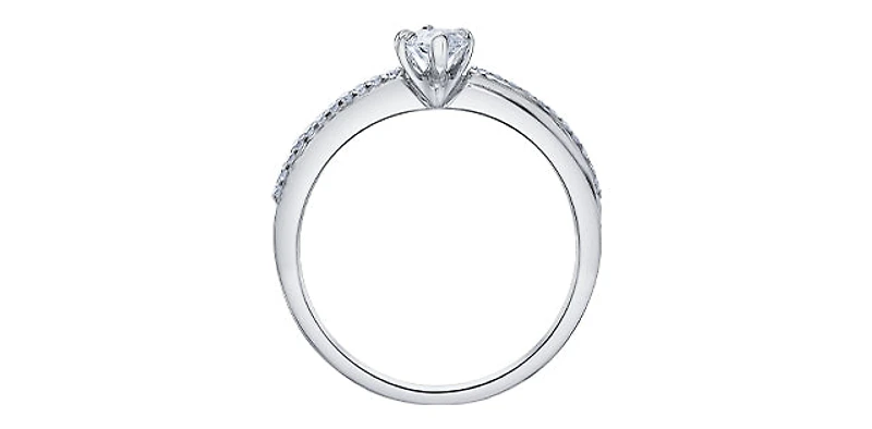 14K White Gold 0.59cttw Canadian Diamond Engagement Ring - / 4.5