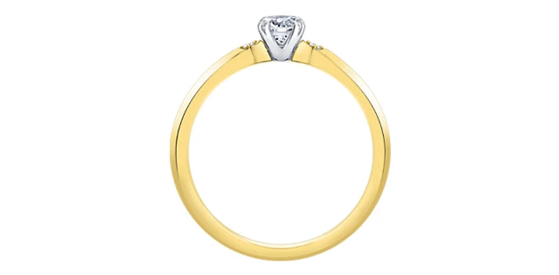 14K Yellow Gold 0.30cttw Canadian Diamond Engagement Ring - /