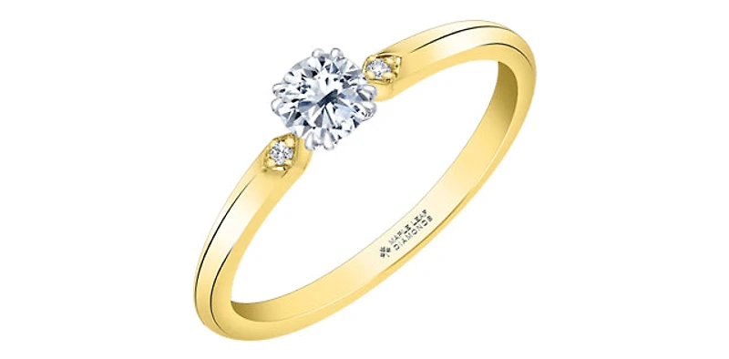 14K Yellow Gold 0.30cttw Canadian Diamond Engagement Ring - /