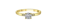 10K Yellow Gold 0.20 cttw Illusion Set Diamond Ring - 4