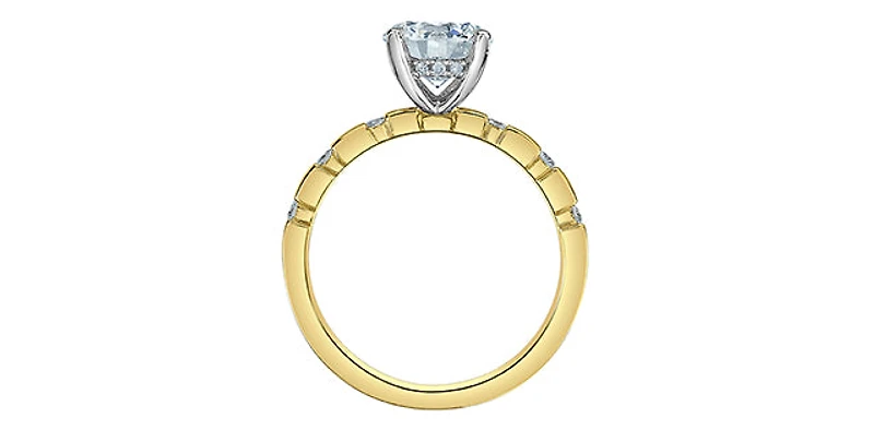 14K Yellow and White Gold Lab Grown Diamond Engagement Ring - 4.5