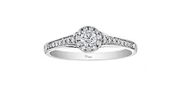 10K White Gold 0.25cttw Canadian Diamond Engagement Ring, Size 6.5