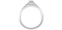 10K White Gold 0.25cttw Canadian Diamond Engagement Ring, Size 6.5