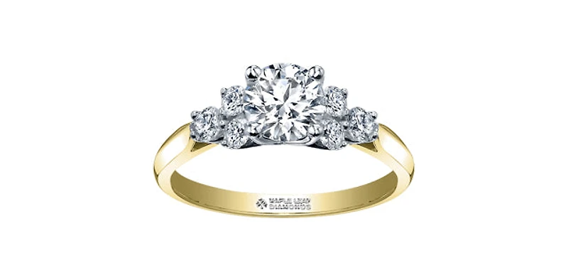 18K Yellow Gold 1.00cttw Canadian Diamond Engagement Ring, Size 6.5 - 4.5