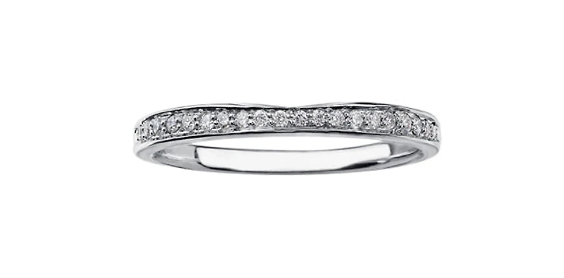 14K White Gold 0.08cttw Diamond Band - 4.5