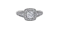 14K White Gold 0.95cttw Canadian Diamond Engagement Ring - Gold / 4.5