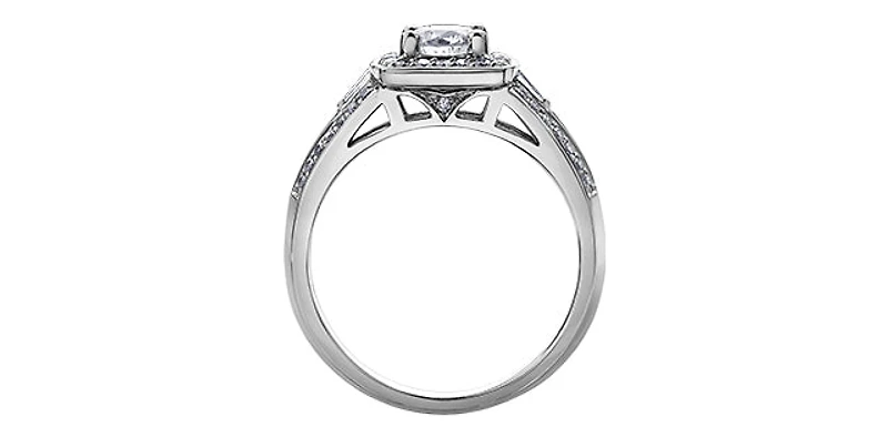 14K White Gold 0.95cttw Canadian Diamond Engagement Ring - Gold / 4.5