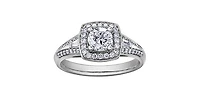 14K White Gold 0.95cttw Canadian Diamond Engagement Ring - Gold / 4.5