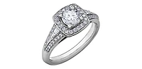 14K White Gold 0.95cttw Canadian Diamond Engagement Ring - Gold / 4.5
