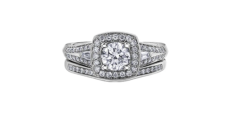 14K White Gold 0.95cttw Canadian Diamond Engagement Ring - Gold / 4.5