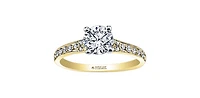 18K Yellow Gold 0.50cttw Round Brilliant Cut Canadian Diamond Engagement Ring - / 14K White
