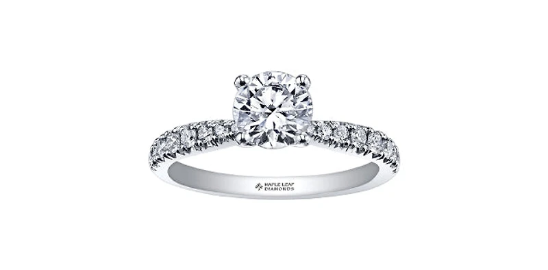 18K White Gold and Palladium 0.60cttw Canadian Diamond Engagement Ring