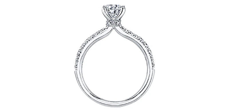 18K White Gold and Palladium 0.60cttw Canadian Diamond Engagement Ring