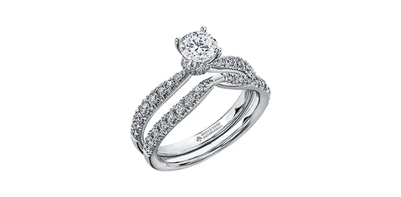 18K White Gold and Palladium 0.60cttw Canadian Diamond Engagement Ring