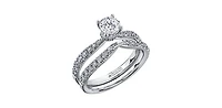 18K White Gold and Palladium 0.60cttw Canadian Diamond Engagement Ring