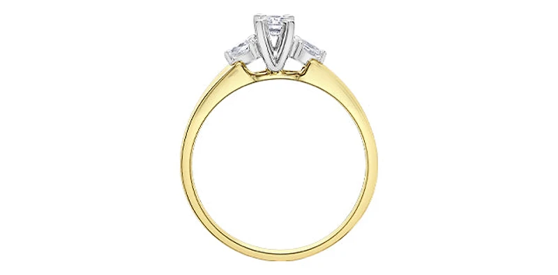 10K Yellow & White Gold 0.25cttw Canadian Diamond Engagement Ring - / 4.5