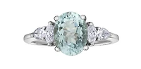 14k Gold Aquamarine and Diamond Ring