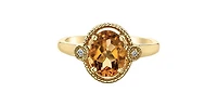 10K Yellow Gold  Citrine and Diamond Ring - 4.5