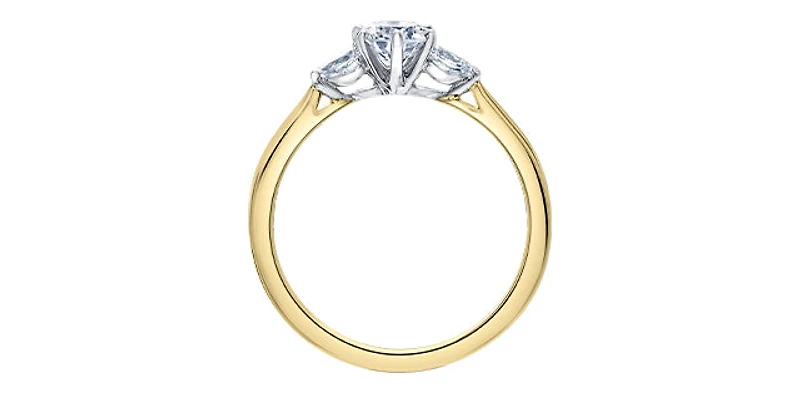 14K White & Yellow Gold 0.70cttw Canadian Diamond Engagement Ring - / 4.5