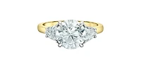 14K Yellow and White Gold 2.45Cttw Lab Grown Round Cut Diamond Engagement Ring