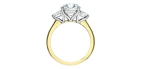 14K Yellow and White Gold 2.45Cttw Lab Grown Round Cut Diamond Engagement Ring
