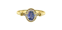 10K Yellow Gold Tanzanite , White sapphire and Diamond Ring - yellow gold / 4