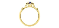 10K Yellow Gold Tanzanite , White sapphire and Diamond Ring - yellow gold / 4