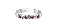 10K White Gold 0.02cttw Diamond with Ruby Ring
