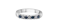 10K White Gold 0.02cttw Diamond with Sapphire Ring - Size 6.5 - 4.5