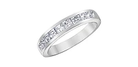 14K White Gold 1.00cttw Princess Cut Diamond Channel Anniversary Band, 6.5 - /