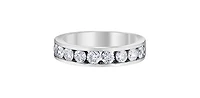 14K White Gold 1.00cttw Lab Grown Channel Set Diamond Anniversary Band