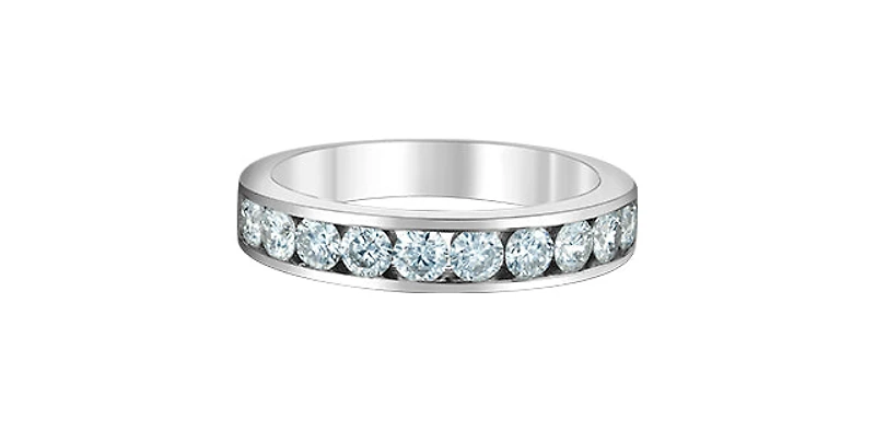 14K White Gold 0.50cttw Lab Grown Channel Set Diamond Anniversary Band
