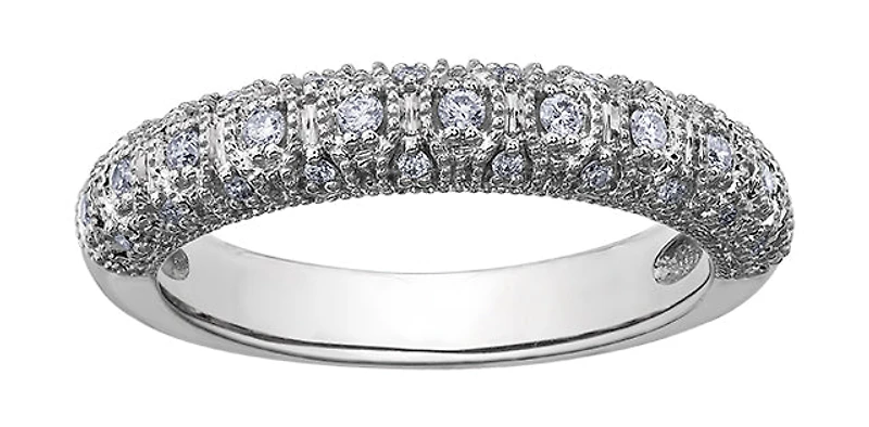 14K White Gold 0.20cttw Diamond Band - 4.5