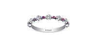 18K White Gold & Palladium Alloy (hypoallergenic) Ruby & Diamond Ring - 4.5