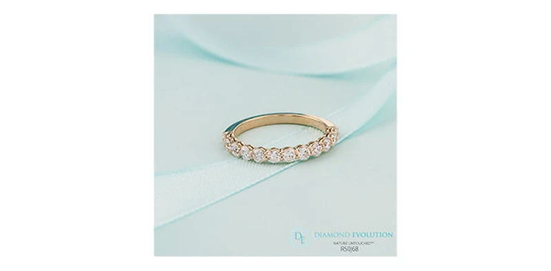 14K Yellow Gold 0.75cttw Lab Grown Diamond Band