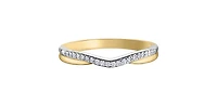 10K Yellow & White Gold 0.10cttw Diamond Ring