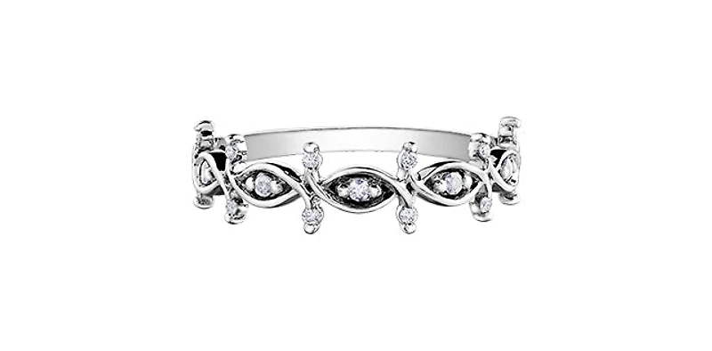 10K White Gold 0.11 cttw Diamond Ring - 4.5 /