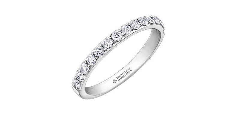 18K White Gold 0.50cttw Canadian Diamond Band - size 6.5