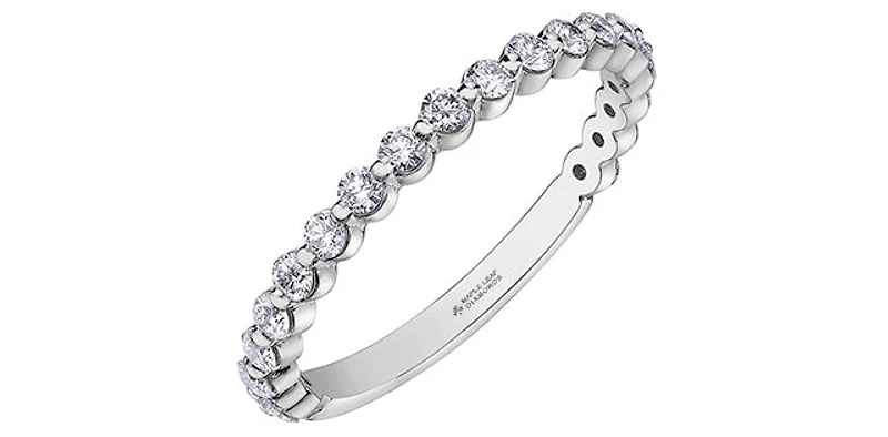 18K White Gold & Palladium Alloy (hypoallergenic) 0.50cttw Canadian Diamond Band
