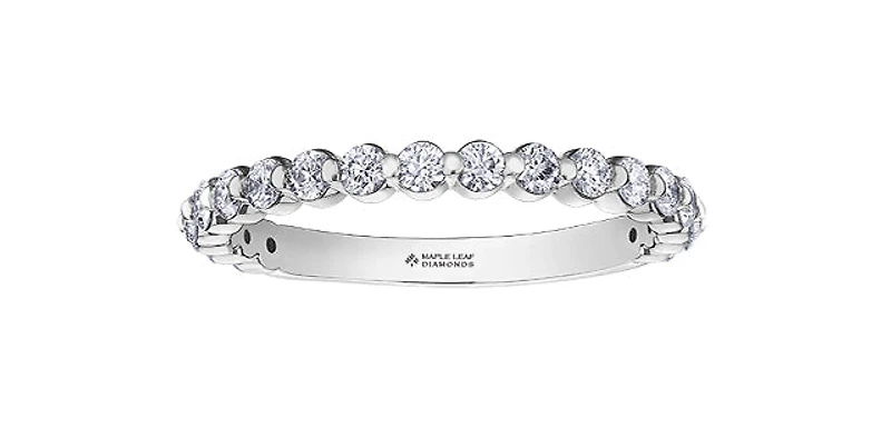 18K White Gold & Palladium Alloy (hypoallergenic) 0.60cttw Canadian Diamond Band