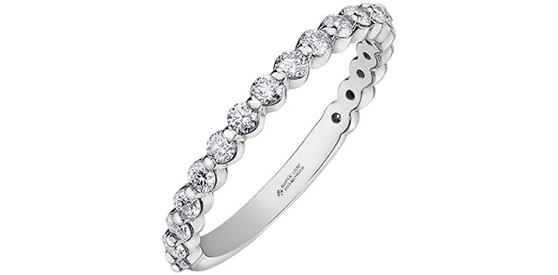 18K White Gold & Palladium Alloy (hypoallergenic) 0.60cttw Canadian Diamond Band