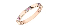 10K Rose Gold Pink Sapphire & Diamond Ring, size 5.75 - 4.5