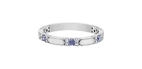 TRACKING - 10K White Gold Tanzanite & Diamond Ring, size 6.5