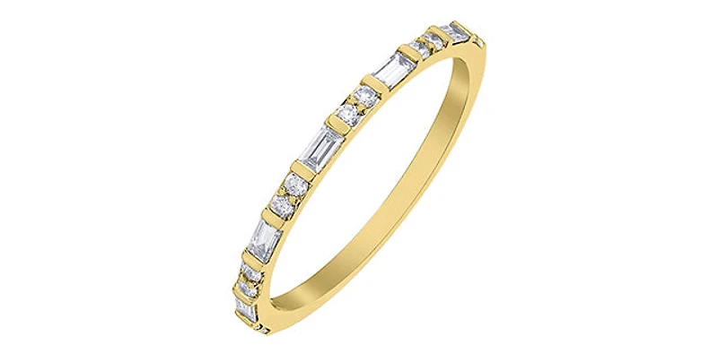10K Yellow Gold 0.27 cttw Diamond Ring - 4