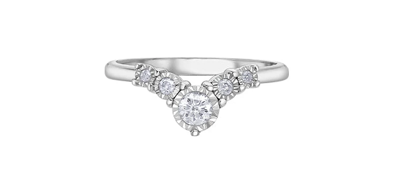 10K White Gold 0.25 cttw Diamond Ring