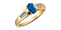 10K Yellow Gold Sapphire & Diamond Ring