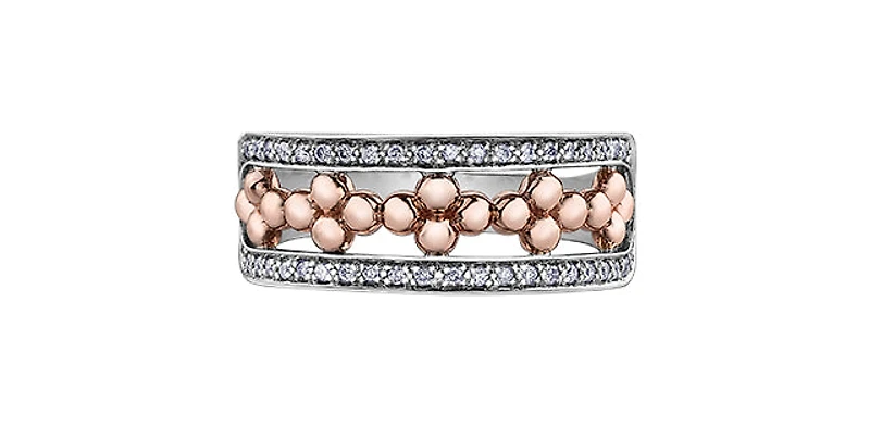 10K White & Rose Gold 0.17cttw Diamond Ring