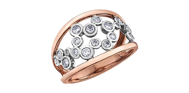 14K White & Rose Gold 0.50cttw Diamond Ring - 4.5