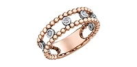 10K White & Rose Gold 0.11cttw Diamond Ring