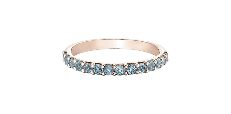 10K Rose Gold Aquamarine Ring - 4.5